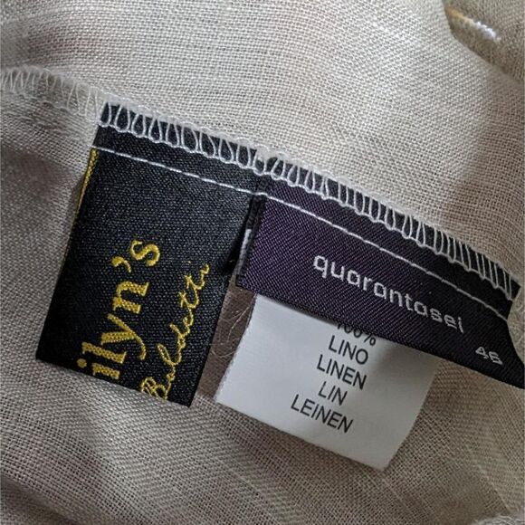 Marilyn's Stretch Flare Cream Linen Pants Lagenlook IT 46 - Picture 5 of 6